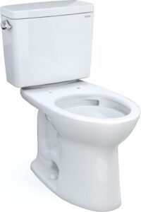 TOTO Drake Two-Piece Elongated 1.6 GPF Universal Height TORNADO FLUSH Toilet with CEFIONTECT, Cotton White