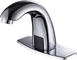 Charmingwater Touchless Bathroom Sink Faucet, Motion Automatic Sensor Faucet with Hole Cover Plate, Chrome