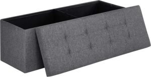 SONGMICS 43 Inches Folding Storage Ottoman Bench / SONGMICS Storage Ottoman